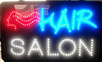 Neon hair salon sign